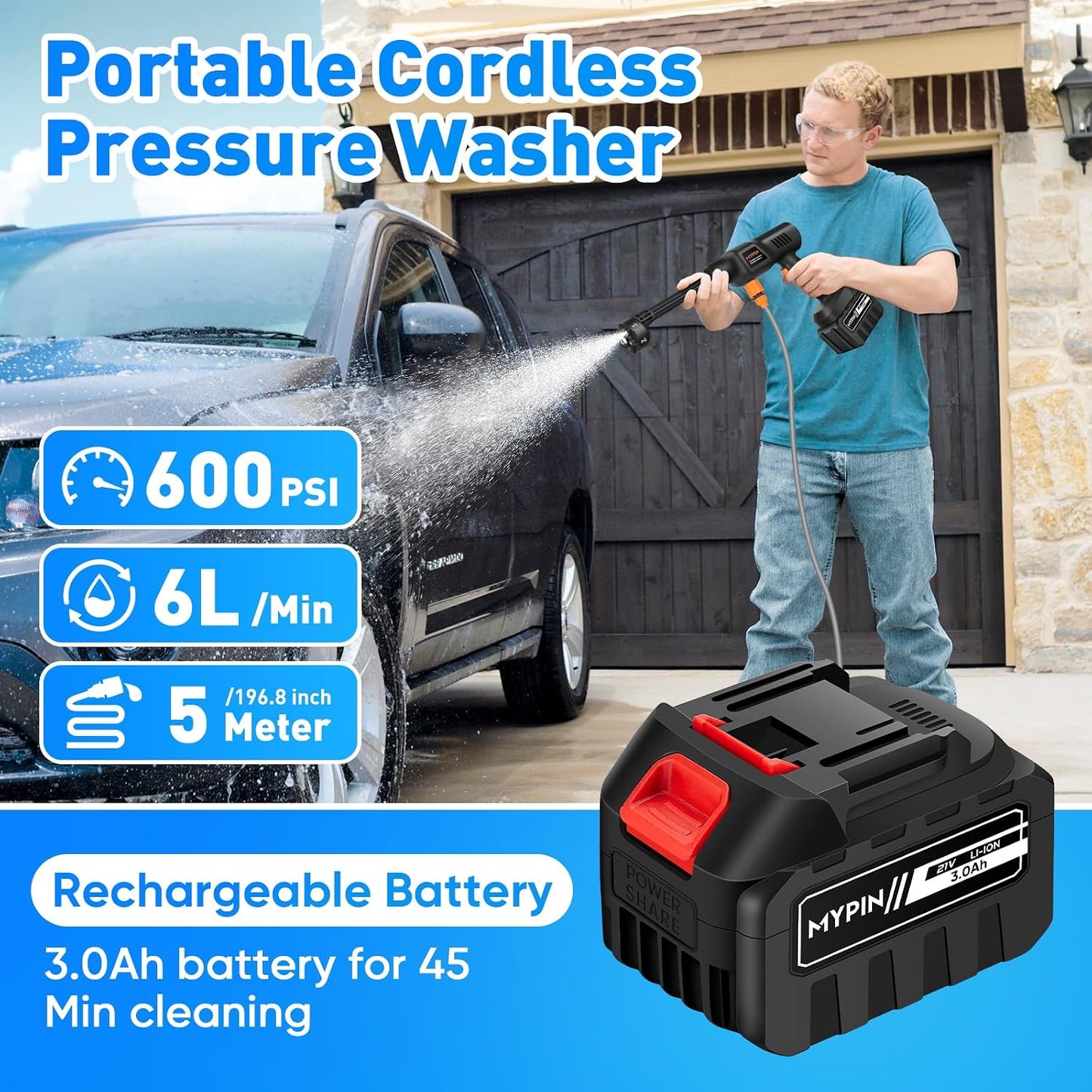 Portable High Pressure Washer Gun