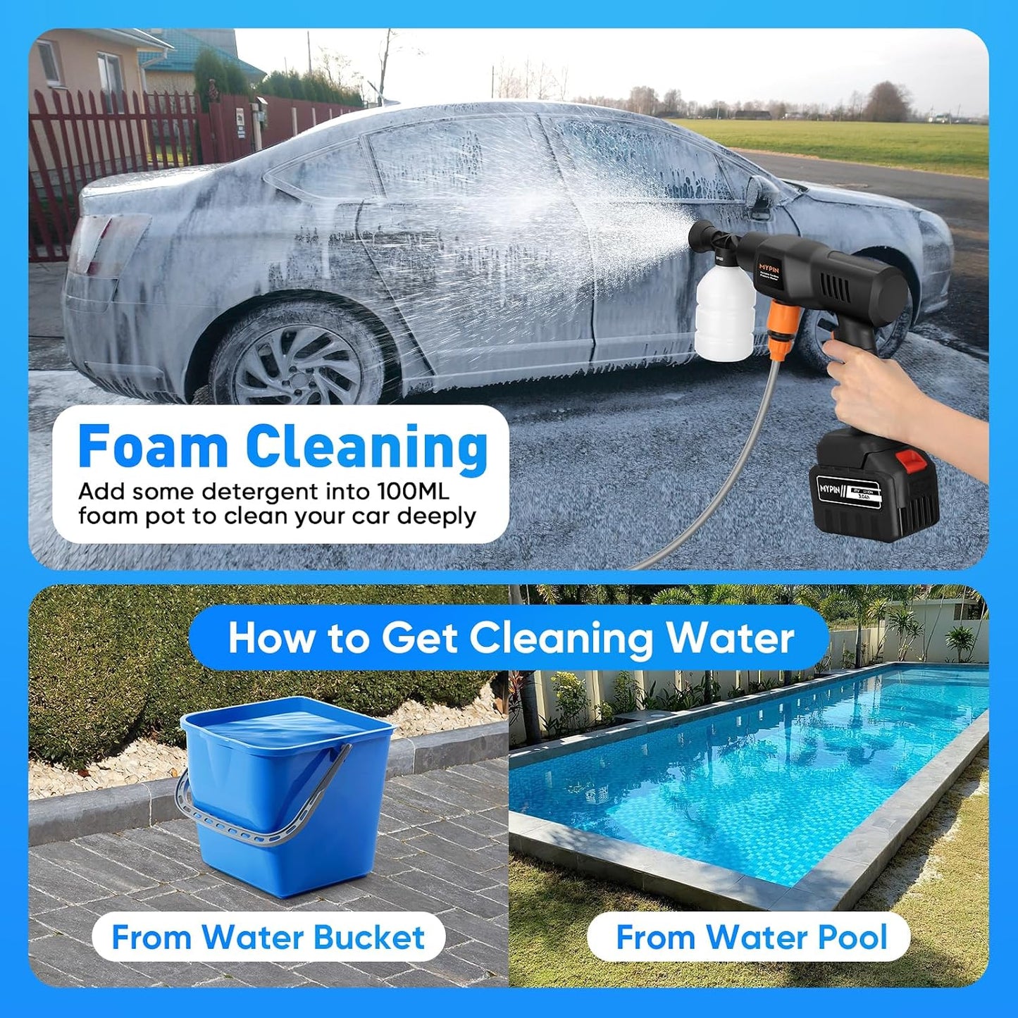 Portable High Pressure Washer Gun