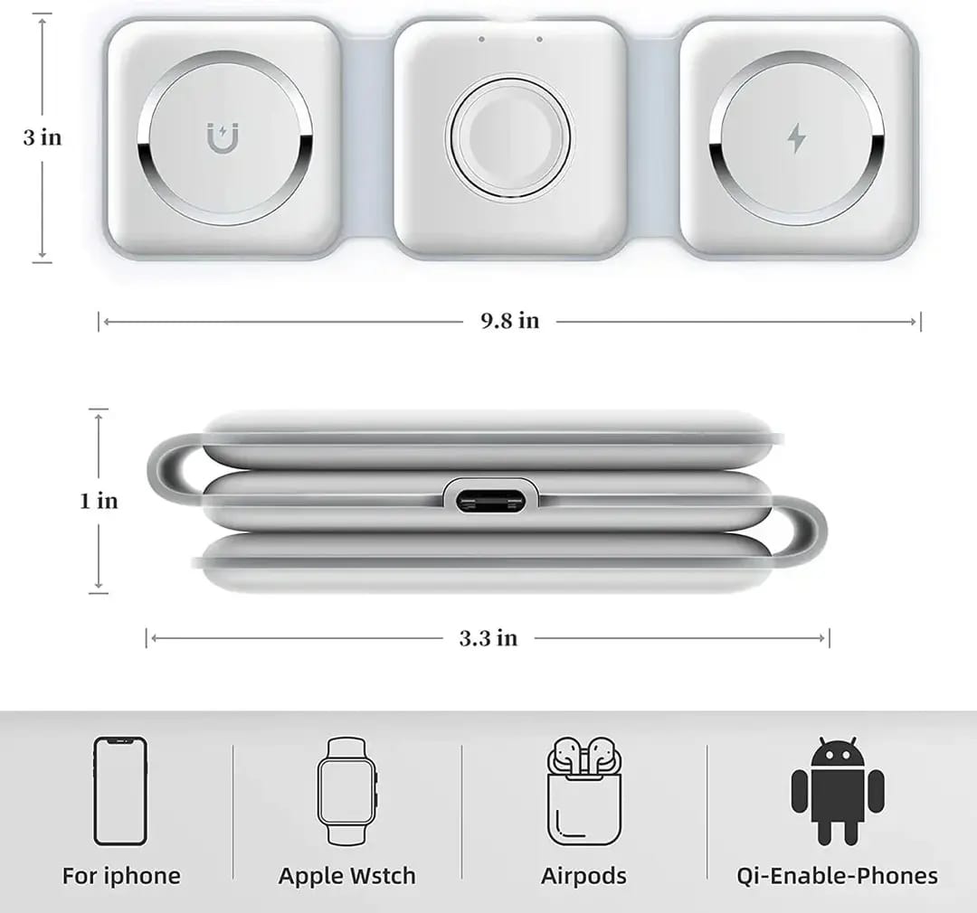 3-in-1 Foldable Fast Wireless Charging