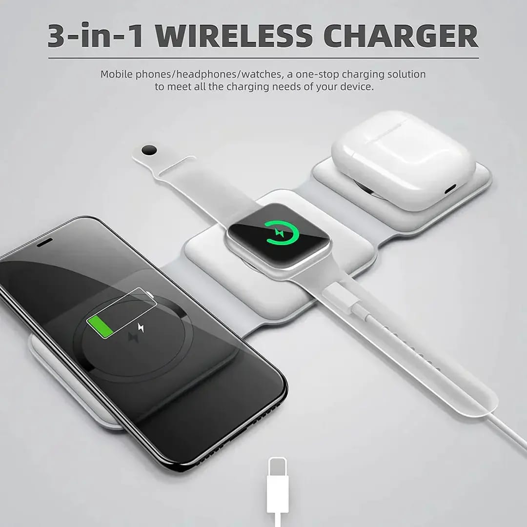 3-in-1 Foldable Fast Wireless Charging